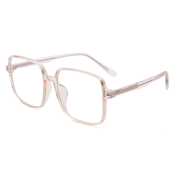 Square Blue Light Brille - Lyserød Transparent